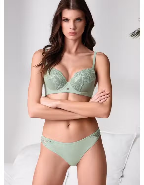 Цветен сутиен с твърди чашки Balconette Lormar 1900 Plunge серия Saten NEW COLORE